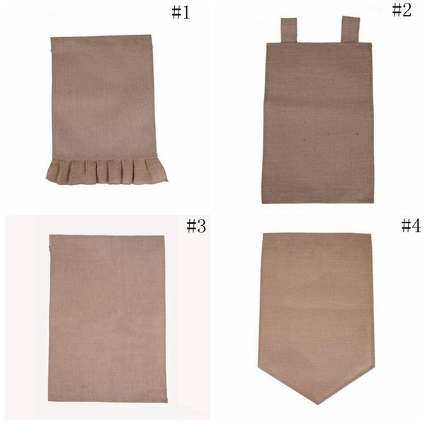 Hot Burlap Garden Flag 31*46cm Jute Ruffles DIY Linen Yard Hanging Flag House Decoration Portable Banner 4 Styles