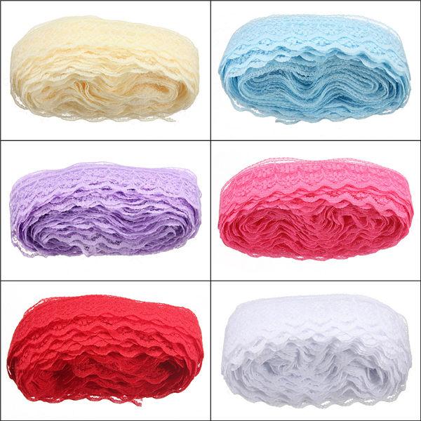 10 Yard/Pcs Embroidered Net Lace Fabric Trim Ribbon Wedding Craft DIY Handicraft Home Party Decorations 4 Color To Choose