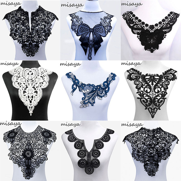 Misaya 1pc Lace Collar Off 9 Style Beautiful Flower and Heart Venise Lace Applique Trim, Lace Fabric Sewing Supplies