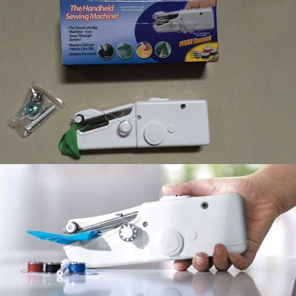 2018 Hand Stitch Handheld Electric Sewing Machine Mini Portable Cordless Travel Home Hand-Held Single Stitch DIY Tool Retail Packing