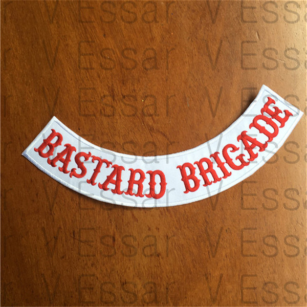 BASTARD BRIGADE Custom Bottom Rocker Embroidery Patches for Jacket Vest Bags Size 30X7CM