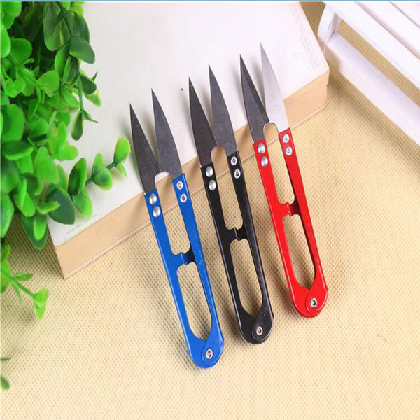 Cute Assorted Colors Iron Scissors Tools U Shape Scissors For Cross Stitch Jewelry Accessory Fabrics And Sewing Tools