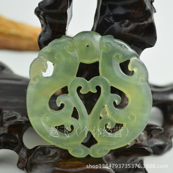 Wholesale natural jade Jade pendant hollow / hollow Antique Jade Dragon pendant pendant / cologne pendant