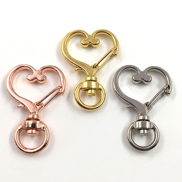 Star Heart Shape Swivel Snap Hooks Decoration Accessories Silver/Gold/Rose Gold Color Fast Shipping QW9929