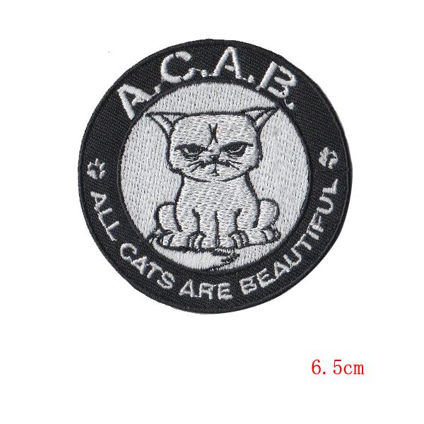 all cats are beautiful applique patches Embroidery Tomcat Embroidered Iron On Clothes Patch size 6.5cm wholesale ordering