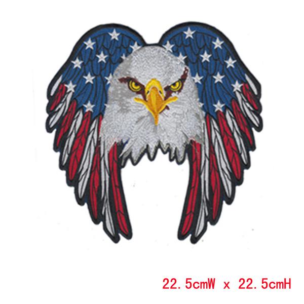 Beautiful big size eagle professional computer embroidery patch&badge hot cut border Iron on free shipping accept customised