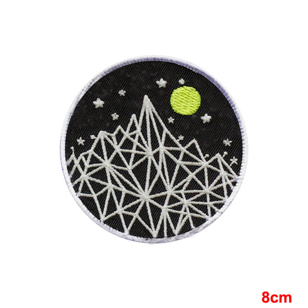 BIOHAZARD SYMBOL embroidered iron on PATCH WHITE yellow applique WARNING SIGN new arrival Stickers Appliques Badge PatchesGlow Mountain star