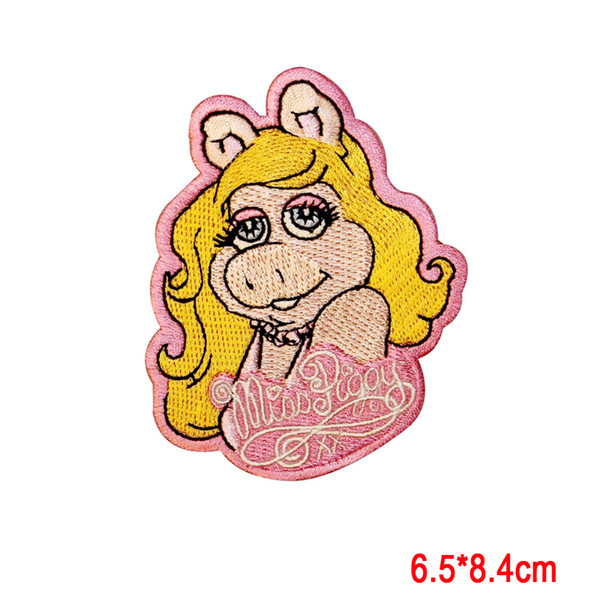 The Muppets Miss Piggy Cartoon Girls Embroidered Iron On Applique clothing Patch Stickers Apparel Accessories patch