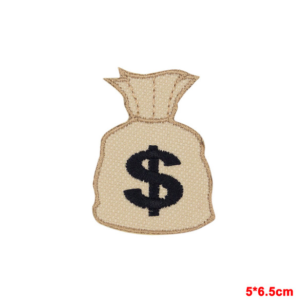 $ Money Bag Emoji Embroidered Patch iron on sew on clothing Stickers Apparel Accessories Cartoon Minioned Clothes Patches