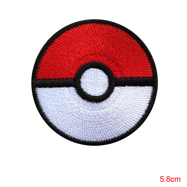 Designs RED AND WHITE BALL PATCH 100% EMBROIDERED NEW Funny Cartoon Game Clothing Shirt Applique Iron ON free shipping