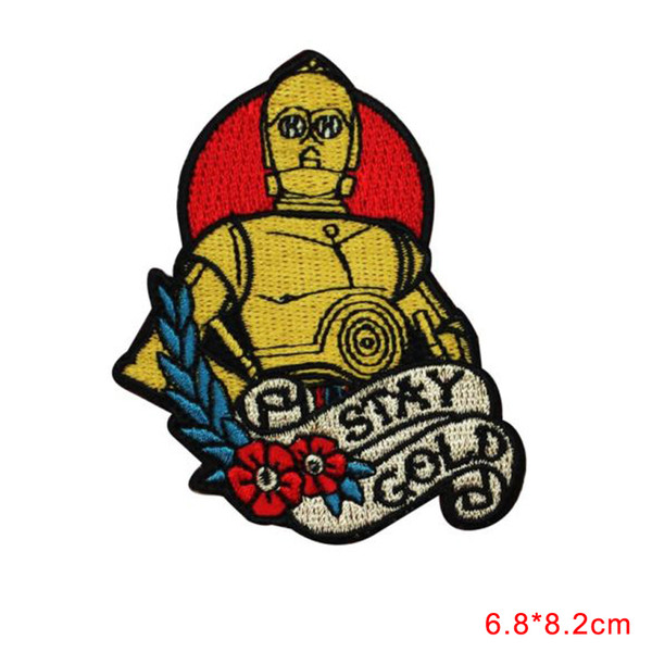 robot Character Fan Stay Gold Patches DIY Applique Patches For Clothing trousers Trousers Bags Stickers Sewing Accessories