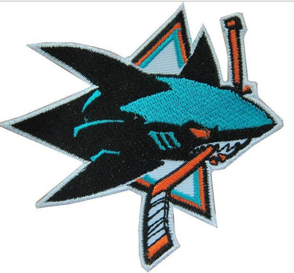 NHL San Jose Sharks Logo embroidered Iron on Patch High Quality Shirt Bag Cap DIY Decoration Patches