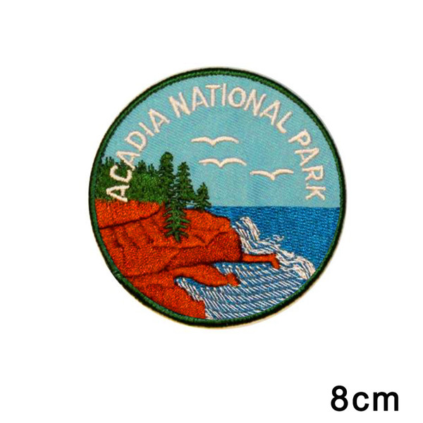 Maine Acadia National Park Souvenir Patch American Travel embroidery Iron-On Applique DIY Apparel Accessories Badge Patches