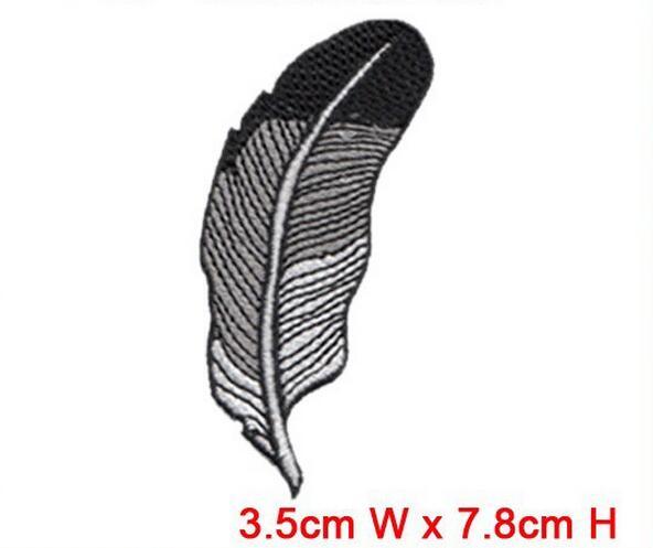 fashion feather patch wholesale free shipping iron on or sew on any garment hat bag computer embroidery factory