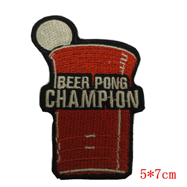 Beer Pong health care gift dance costumes embroidery iron on sew on patch for children fabric applique decoration patch