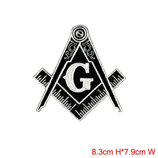 MASONIC LOGO Gold & blue or BLACK& WHITE FREE MASON SQUARE COMPASS EMBLEM Iron On sew on Patch