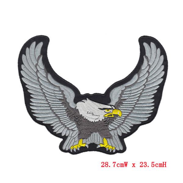 23.5cm High Biker Iron On Patch Eagle Motorcycle Embroidered Patches Badge Appliques Back Patch For Jacket