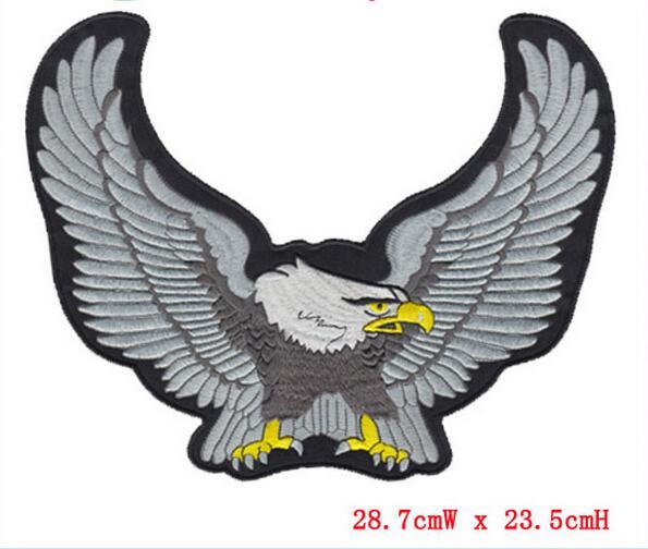 hot sale Patch Eagle Motorcycle Embroidered iron on Patches Badge Appliques Back Patch For Jacket Jeans free shipping