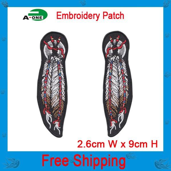 fly cute embroidery patche for clothes feather shape computer embroidery badge iron on cloth free shipping welcome custom