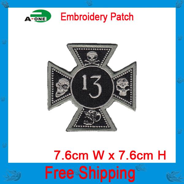 Specialised wholesale computer embroidery patch & badge cool patch free shipping hot cut border Iron on welcome customized logo