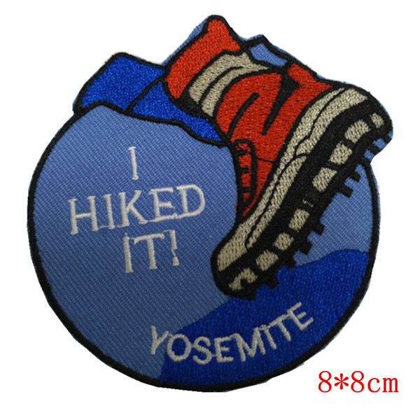 hiked letter Yosemite national park california hiking souvenir silicone pvc patch logo Embroidered Iron on Patches for Clothing