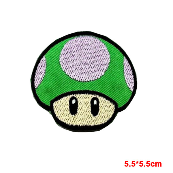 new arrive cute green GAME SUPER MARIO Embroidered Patch Iron Sew Logo Emblem 1 UP MUSHROOM