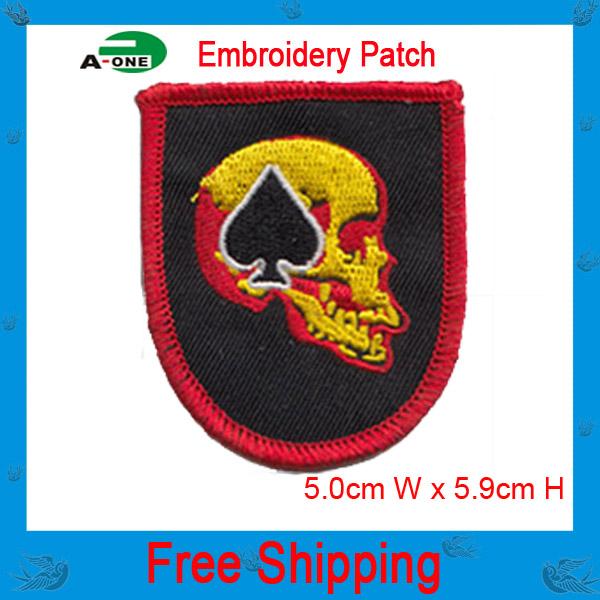 New arrival spade skull cartoon fabric sewing embroidered patches for clothes applique patch DIY accessory 10pcs/lot