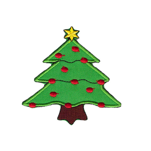 Christmas Tree Decorate X'mas Sew Iron on Patch Motif Embroidered Badge Stickers Apparel Accessories Badge Patches