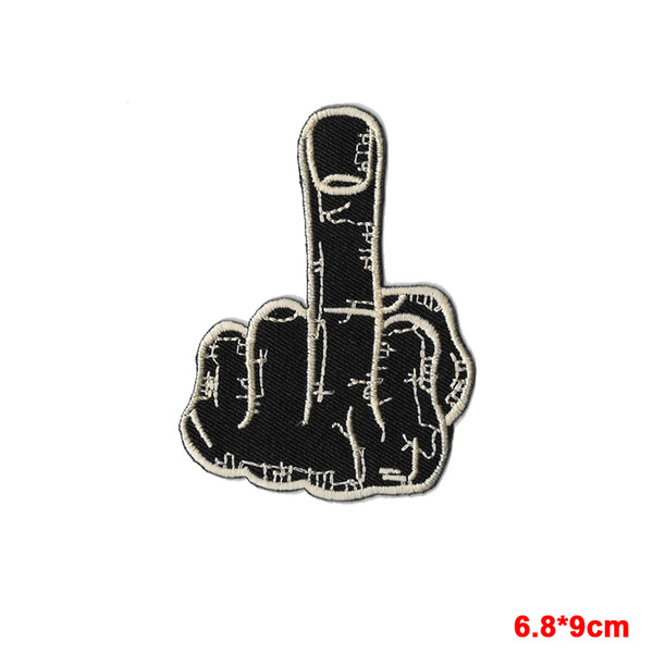 Middle Finger Offensive Motorcycles Hard Rock Punk Music Bag Shirt Iron on Patch Stickers Apparel Accessories Badge Patches