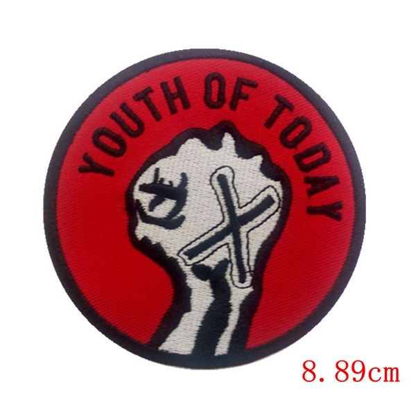 real handcore punk youth of today X hand sxe embroidered iron on backing patch for Jacket Jeans Clothing Badge patch