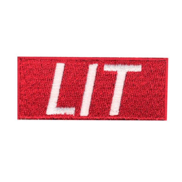 LIT Letter white Embroidery On Patches Clothes Appliques or bag Sew On Motif Badge DIY Clothing Bag