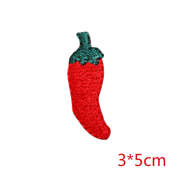 Red hot chili pepper vegetable spicy food plant iron-on embroidered patch DIY Apparel Accessories fabric applique decoration