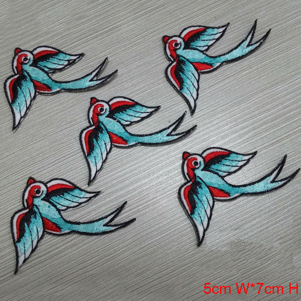 new arrival Wholesale swallow animal Embroidered Iron On Patch Applique Badge kids Children Cartoon Patch shirt jeans shoes