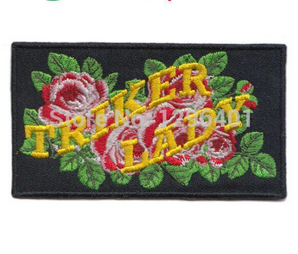 triker lady embroidered iron on patch promotion cheapest price patches free shipping embroidered badges embroidery badge