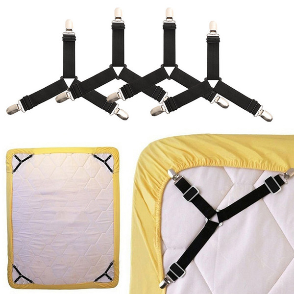 Elastic Bed Sheet Grippers Clip Mattress Cover Blankets Holder Fasteners Slip-Resistant Belt Clips Home Textiles Gadgets 4Pcs/Set