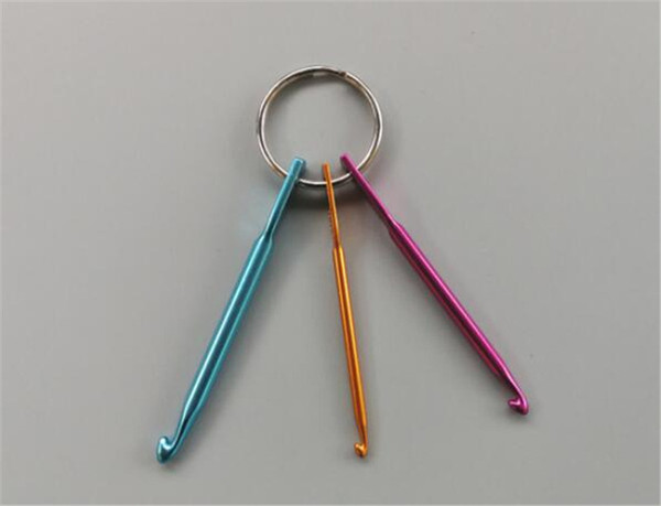 New Textiles 3 sizes in 1 Set Keychain Hooks, DIY Multicolour Crafts Knitting Needles Mini Aluminum Crochet Hook