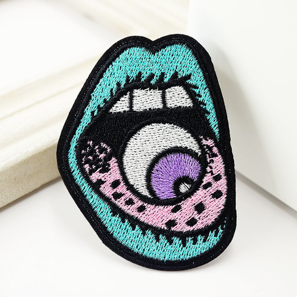 Monster Eye Rock Hand Embroidered Patch Iron On Patch Sewing Applique Clothes Patch Stickers Apparel Accessories