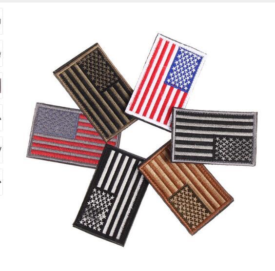 2017 Embroidered thread American Flag Embroidered Patch Patriotic USA Military tactics Patch Iron-On or Sew to Any Garment