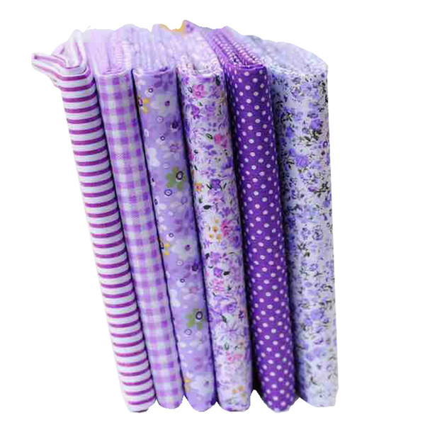 6PCs Purple Cotton Fabric Cloth DIY Handmade Home Decor Quilting Material Cheap Fabrics For Patchwork Sewing 25x25cm