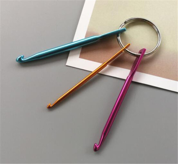 3 sizes in 1 Set Keychain Hooks, DIY Multicolour Crafts Knitting Needles Mini Aluminum Crochet Hook