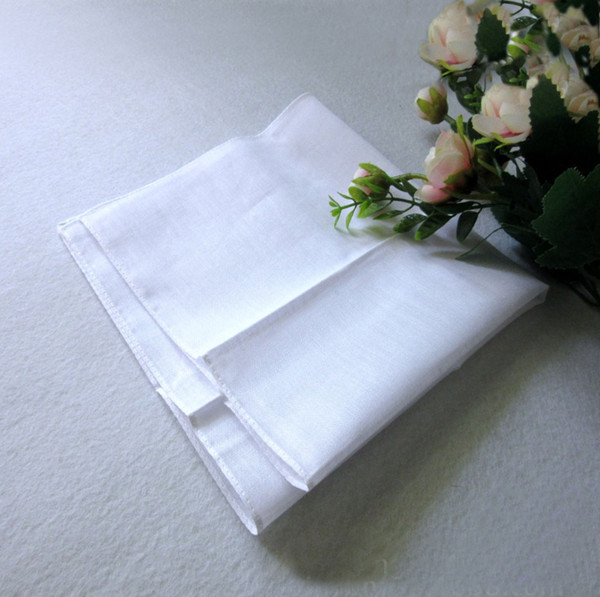 Wholesale white handkerchief, pure white handkerchief, pure color small square, cotton sweat towel, plain handkerchief,free shipping