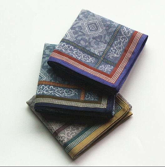 Freeshipping Wholesale 6 pcs 43*43cm Cotton Handkerchief Men Pocket Square Hankies Mens Business Casual Square Pockets Hanky