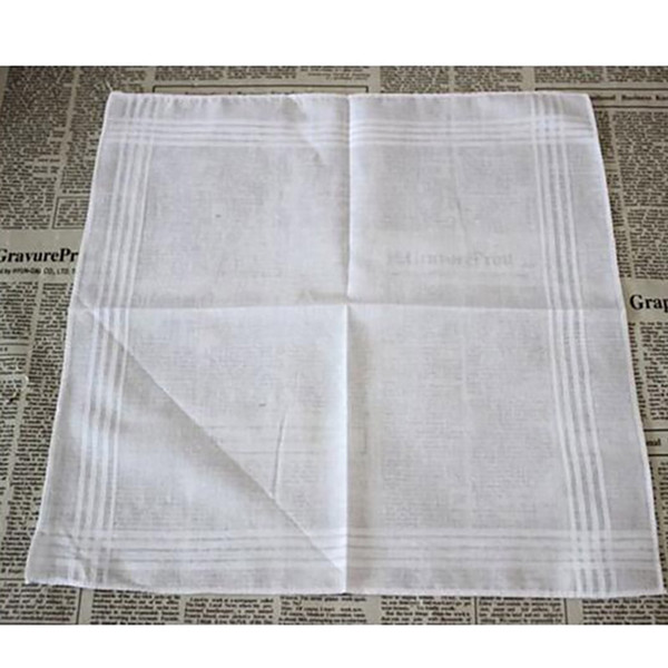 100% Cotton White Handkerchief Male Table Satin Hankerchief Towel Square Knit Sweat-absorbent Washing Towel For Baby Adult HH7-916