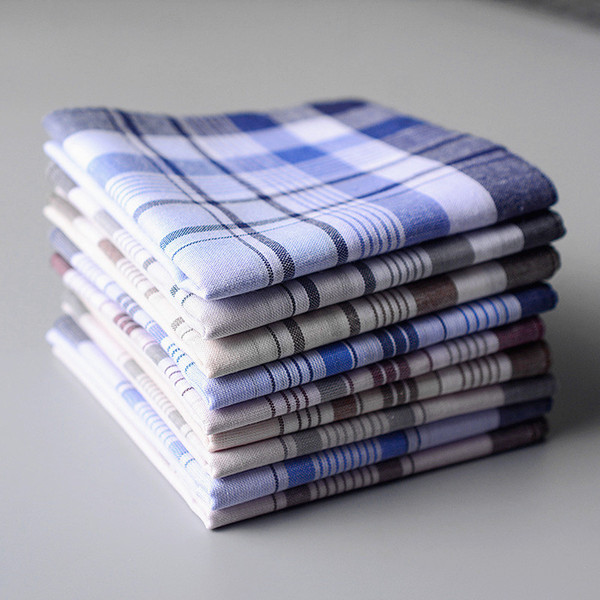 Plaid Square Stripe Handkerchiefs Men Classic Pattern Vintage Pocket Hanky Handkerchiefs Pocket Cotton Towel 38*38cm