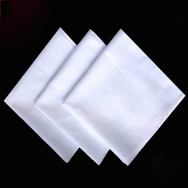 Wholesale 16x16 inch 30PCS/lot Bulk Handkerchiefs 100% Cotton Plain White Handkerchief for Personalized handkerchiefs DIY