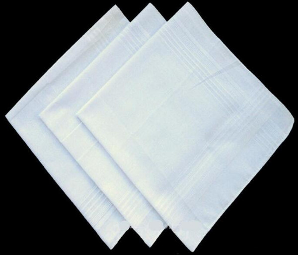 Pure White Hankerchiefs 100% Cotton Male Table Satin Handkerchief Towboats Mens Suit Pocket Square Handkerchief whitest SF33