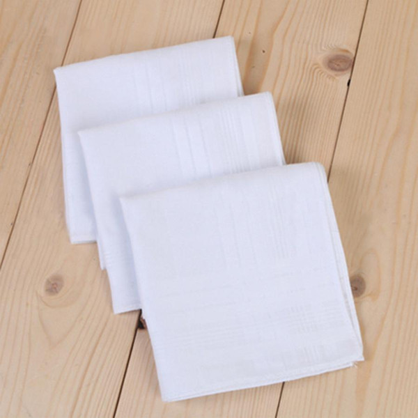 Big size 43*43cm White Dinner Handkerchief Pure Kitchen Handkerchief Pure Color Small Square Cotton Sweat Towel Plain Handkerchief DH0167