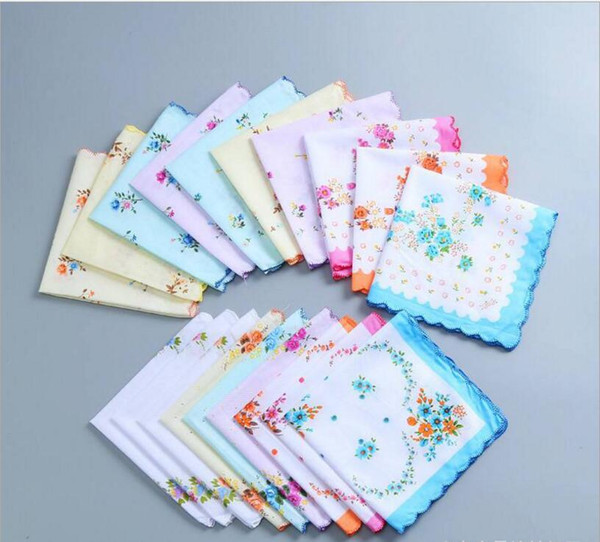 hot 100% Cotton Handkerchief Cutter Ladies Handkerchief Craft Vintage Hanky Floral Wedding Handkerchief 30*30cm free shipping