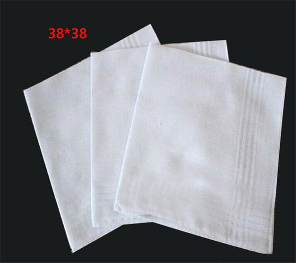 Cotton Handkerchief White Hanky Pocket Squares Hanky 38cm*38cm dc138