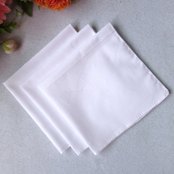 100% Cotton Male Table Satin Handkerchief Pure White Hankerchiefs Cotton Towel Mens Suit Pocket Square Handkerchief Whitest H0061-1